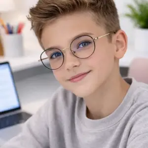 Okulary dla dziewczynki z kocimi oprawkami do komputera z filtrem LED PROTECT